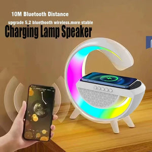 Lampara de Noche Inteligente Luz LED RGB Parlante Bluetooth