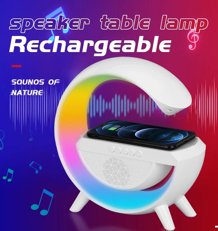 Lampara de Noche Inteligente Luz LED RGB Parlante Bluetooth