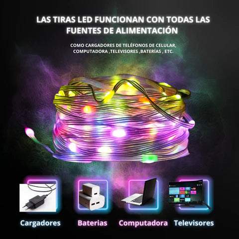 Luces de Navidad RGB Bluetooth 10 MTS